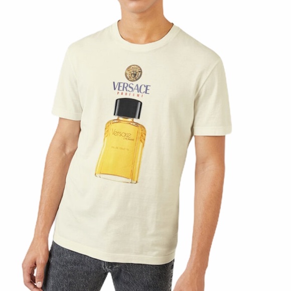 Brand New Versace Men's Scents Motif T-Shirt - Picture 4 of 5